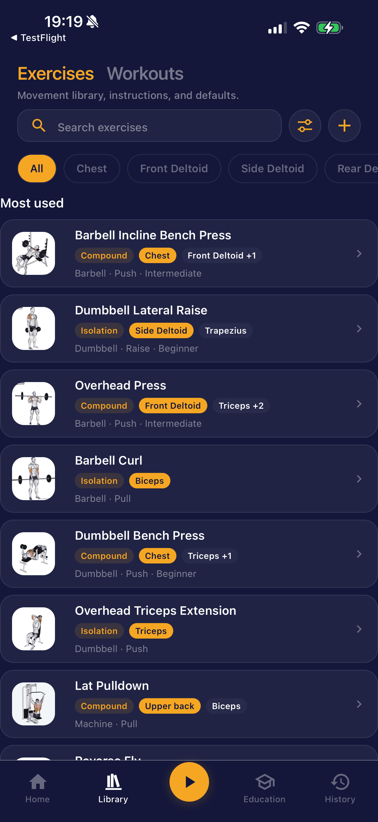 AthleteOS exercise library